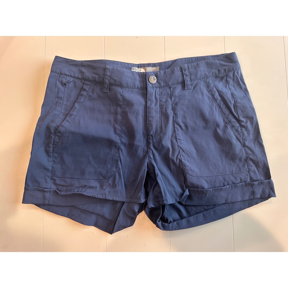 The North Face Womens Navy Blue Hiking Shorts Size 8 Nylon Stretch Outdoor